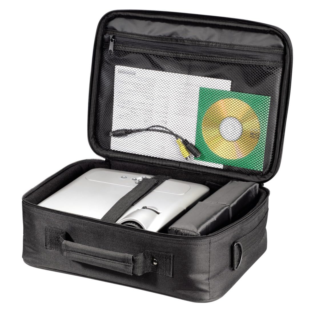 Hama Sacoche de Rangement Sportsline (Sacoche de projecteur, Ordinateur et disques durs, Taille L, 27 x 39 x 15 cm, rembourré, pour Acer, BenQ, Epson, LG, Optoma BeamerL) Noir