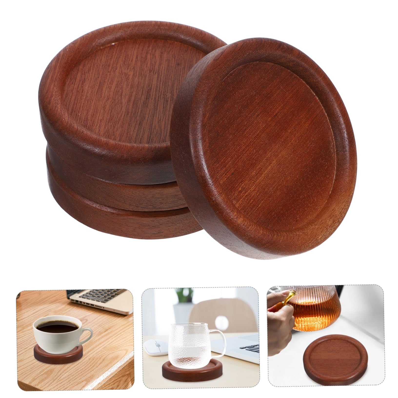 20 Stück Massivholz Retro Untersetzer Untersetzer Für Tisch Tassenuntersetzer Tassenuntersetzer Für Die Küche Untersetzer Für Couchtisch Runde Holzuntersetzer