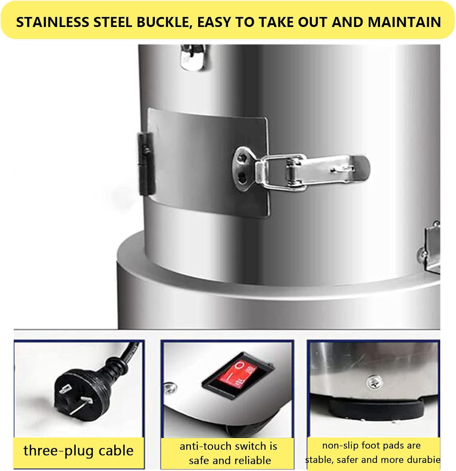 200W Portable Whole Dry Garlic Peeling Machine Stainless Steel Electric Garlic Peeler Automatic Powerful Garlic Separator for Home & Commercial Use