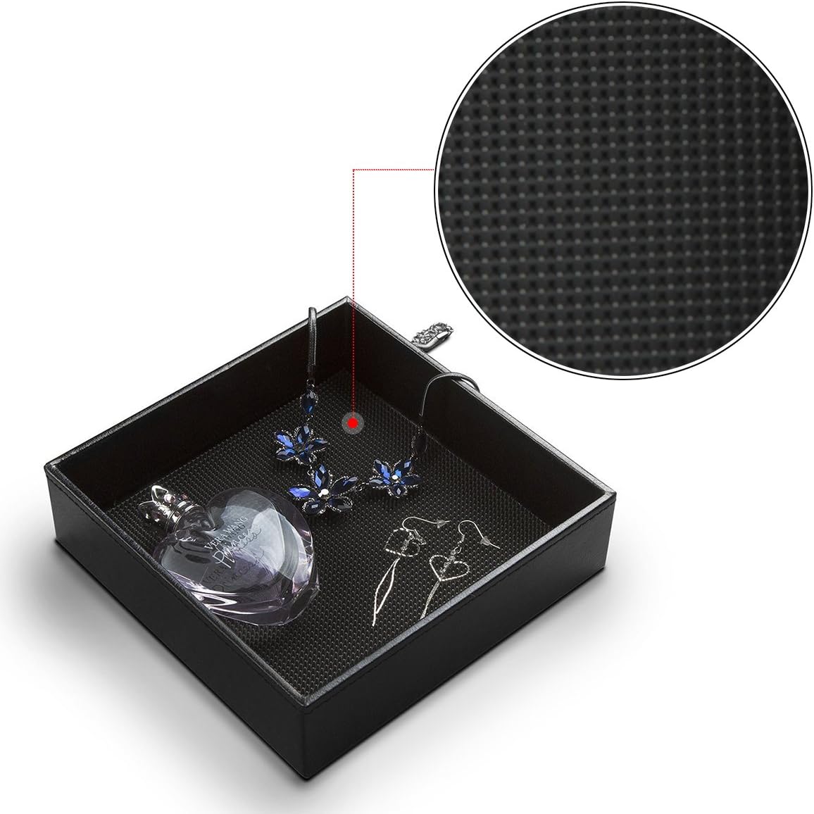 Jack Cube Leather Rubber Finger Scraper Mat Valet Tray