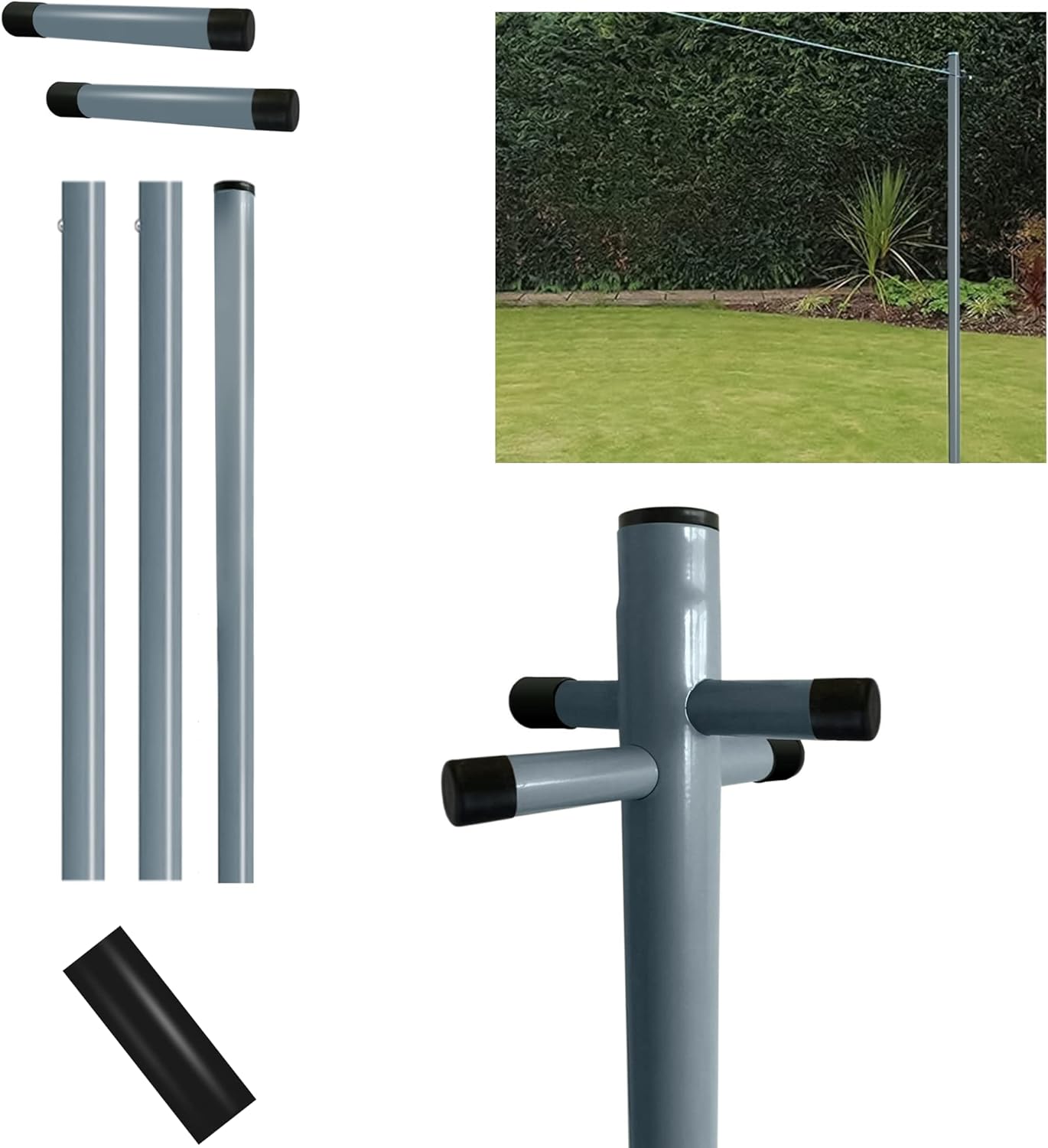 Denny International Large Metal Washing Line 2.4m Post Support Pole (2