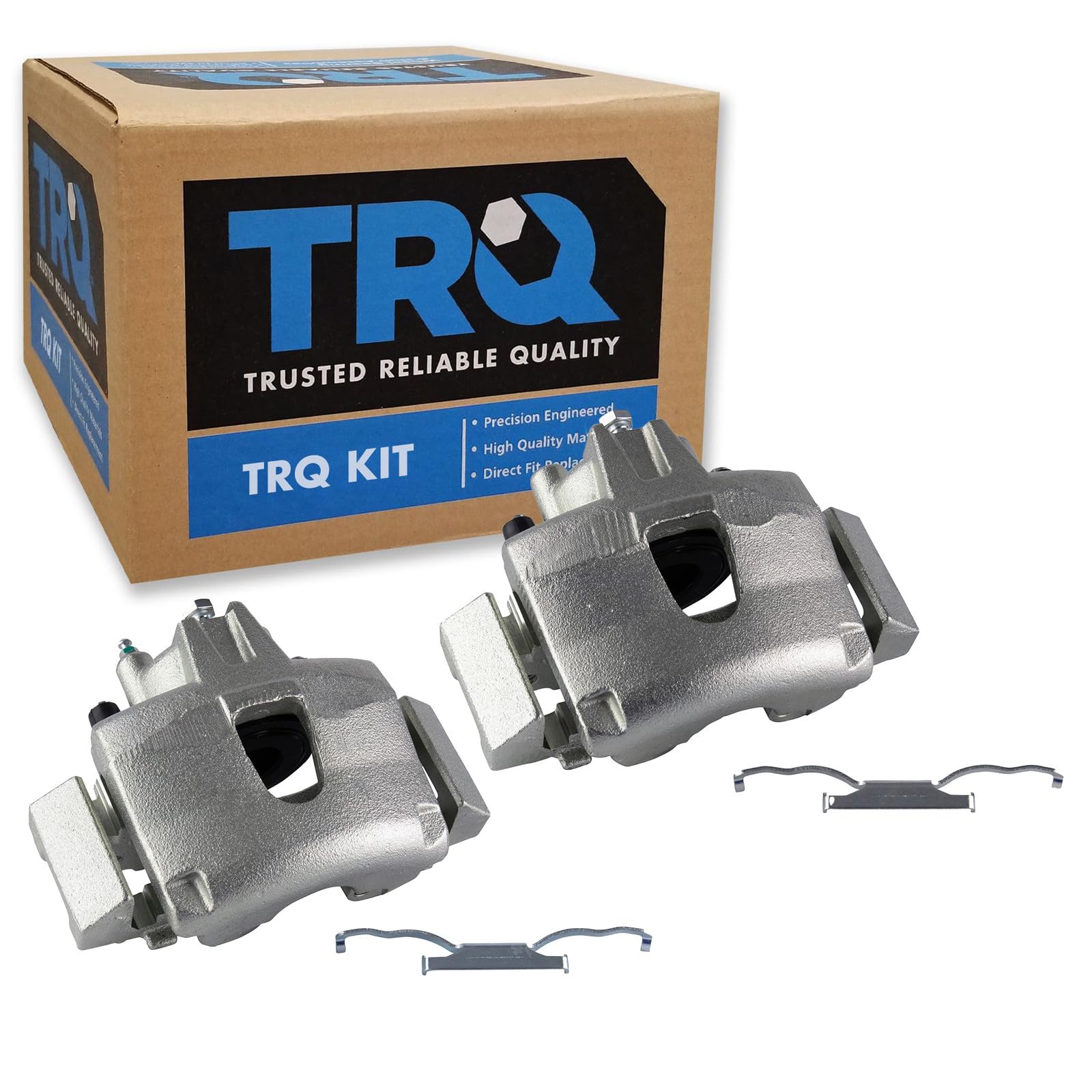 TRQ Front Brake Caliper Set Zinc Coated Brackets Compatible with 2001-2007 Chrysler Town and Country 2003 Voyager 2003-2007 Dodge Caravan Grand Caravan