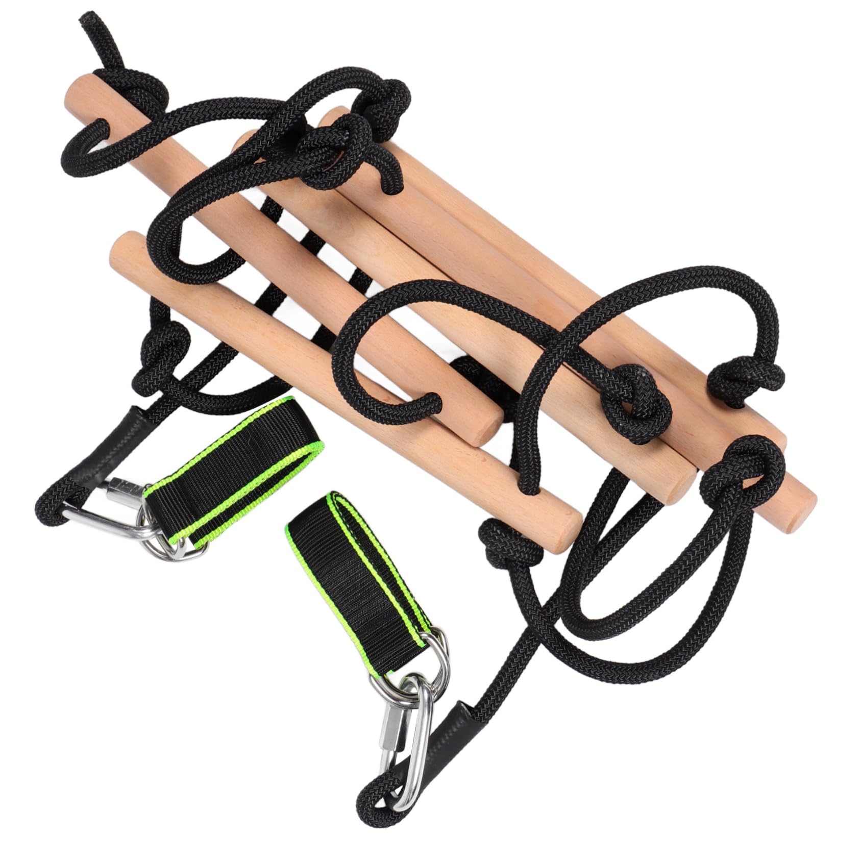 KOMBIUDA Children's Wooden Swing Set Climbing Ladder Soft Rope Ladder for Boys and Girls Easy to Assemble Disassemble