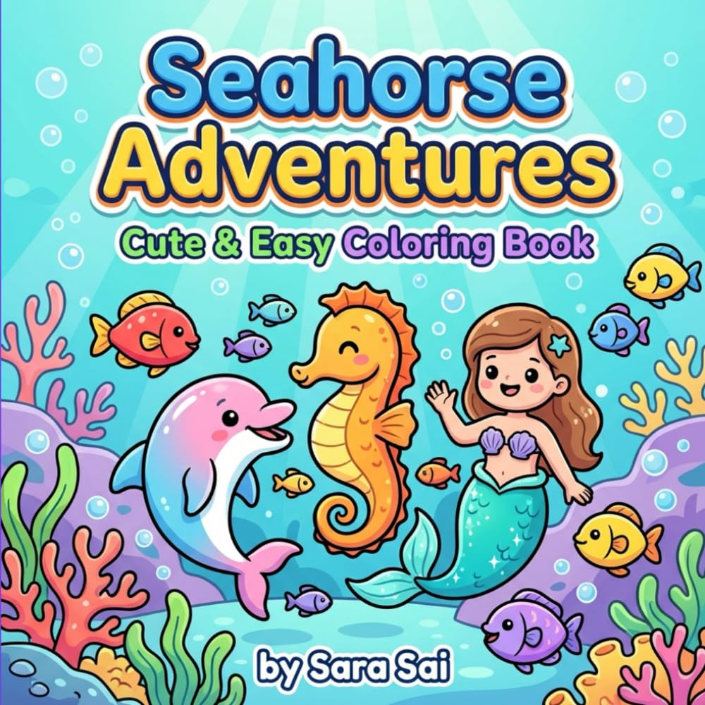 Seahorse Adventures: Cute & Easy Coloring Book