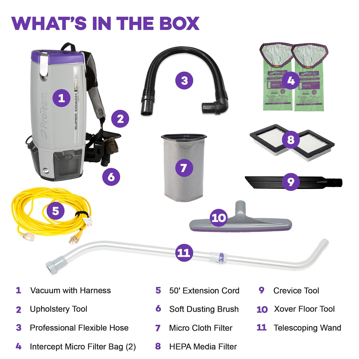 ProTeam Super Coach Pro Backpack Vacuum Accessories