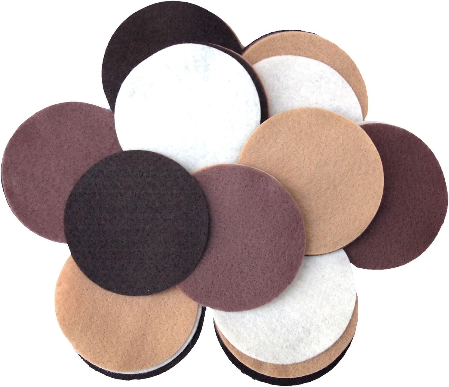Playfully Ever After Brown, Cocoa, Camel & Cream Craft Felt Circles (5 Inch - 15pc)