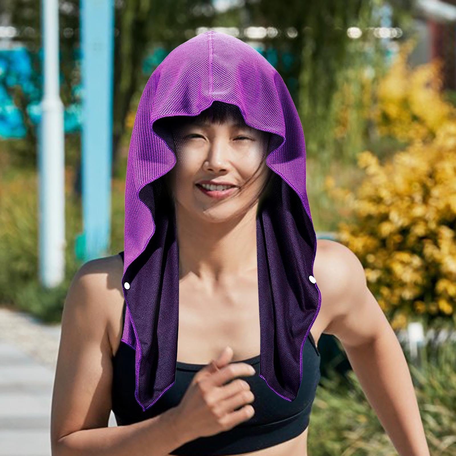 5 X Kühles Mikrofaser Handtuch, Weiches, Kühles Handtuch für Heißes Wetter, Kapuzenhandtuch, Fitnessstudio Handtuch für Pilates, Outdoor Aktivitäten,