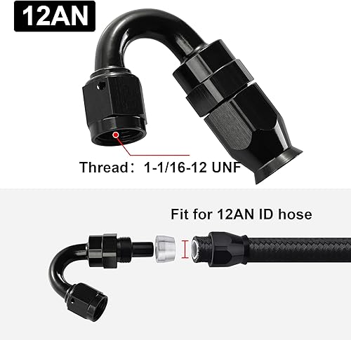 Miniatura 121 de EVIL ENERGY 6AN PTFE Manguera de extremo recto en color negro para manguera PTFE únicamente
