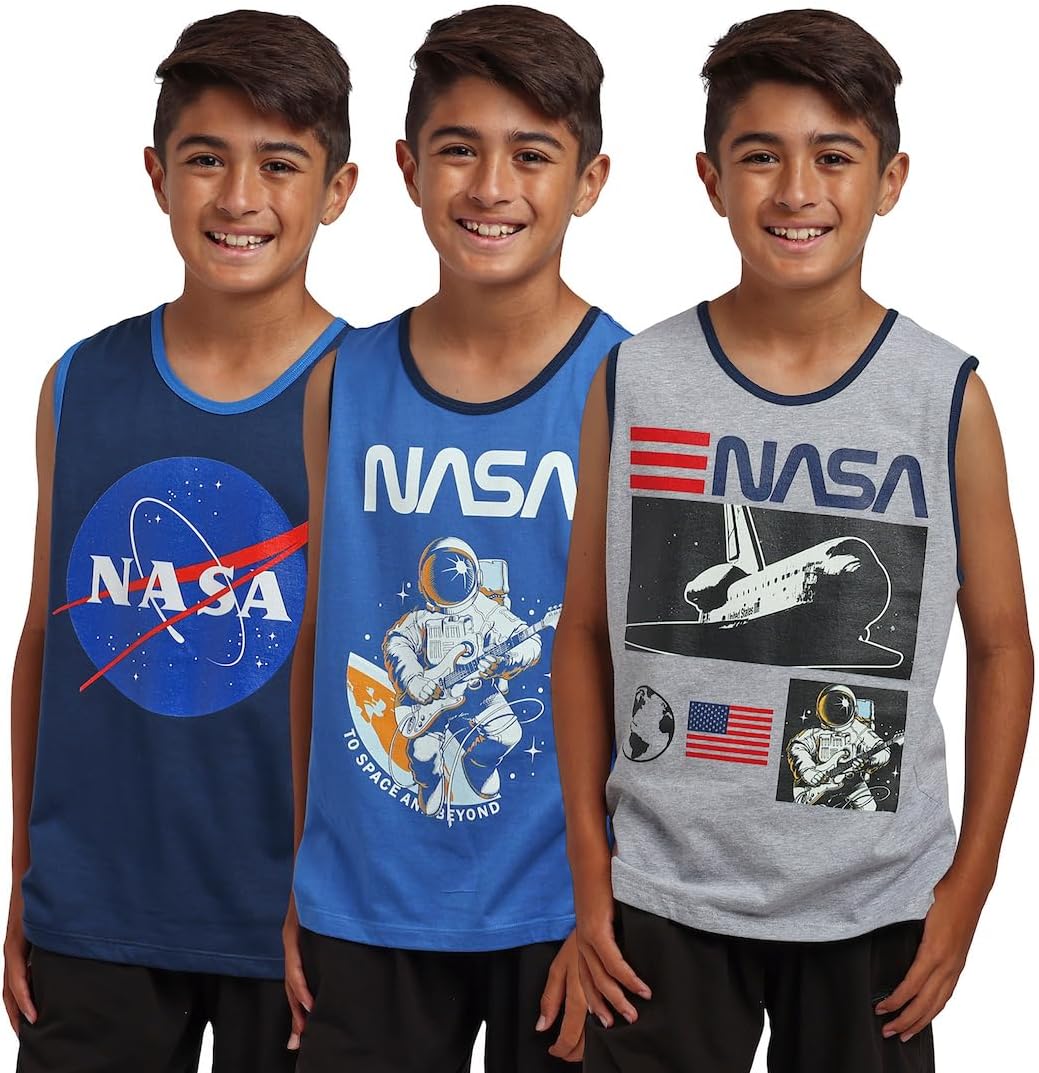 NASA Astronauts & Shuttles Boy's 3-Pack Tank Top Set