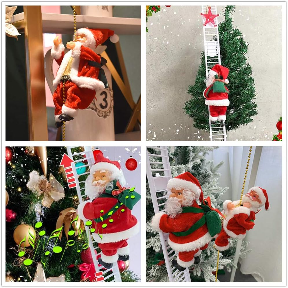 はしご登り サンタクロース クリスマス 装飾品 サンタ オーナメント 飾りつけ 憧れの