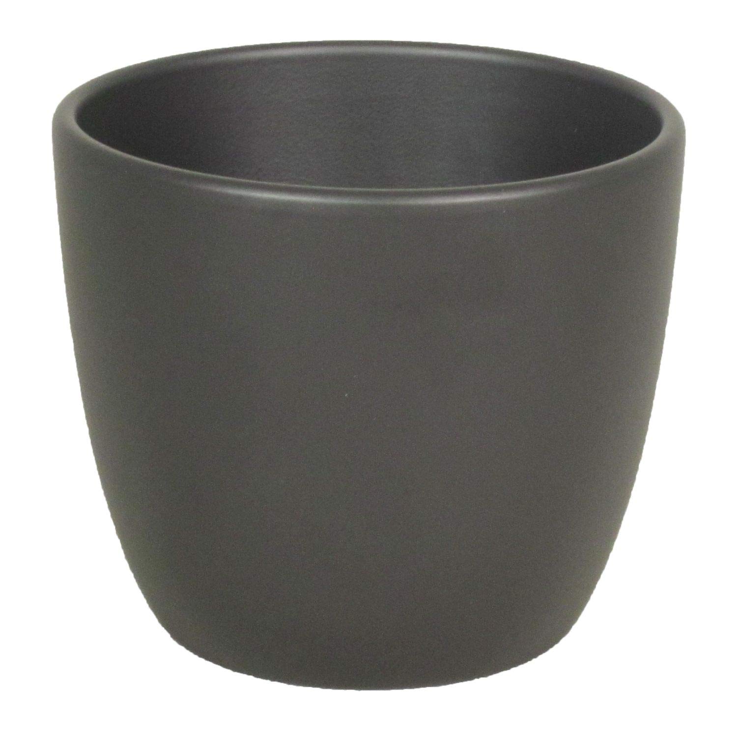 INNA-Glas Ceramic flower pot, Ø12cm, 9,8cm, anthracite, matt