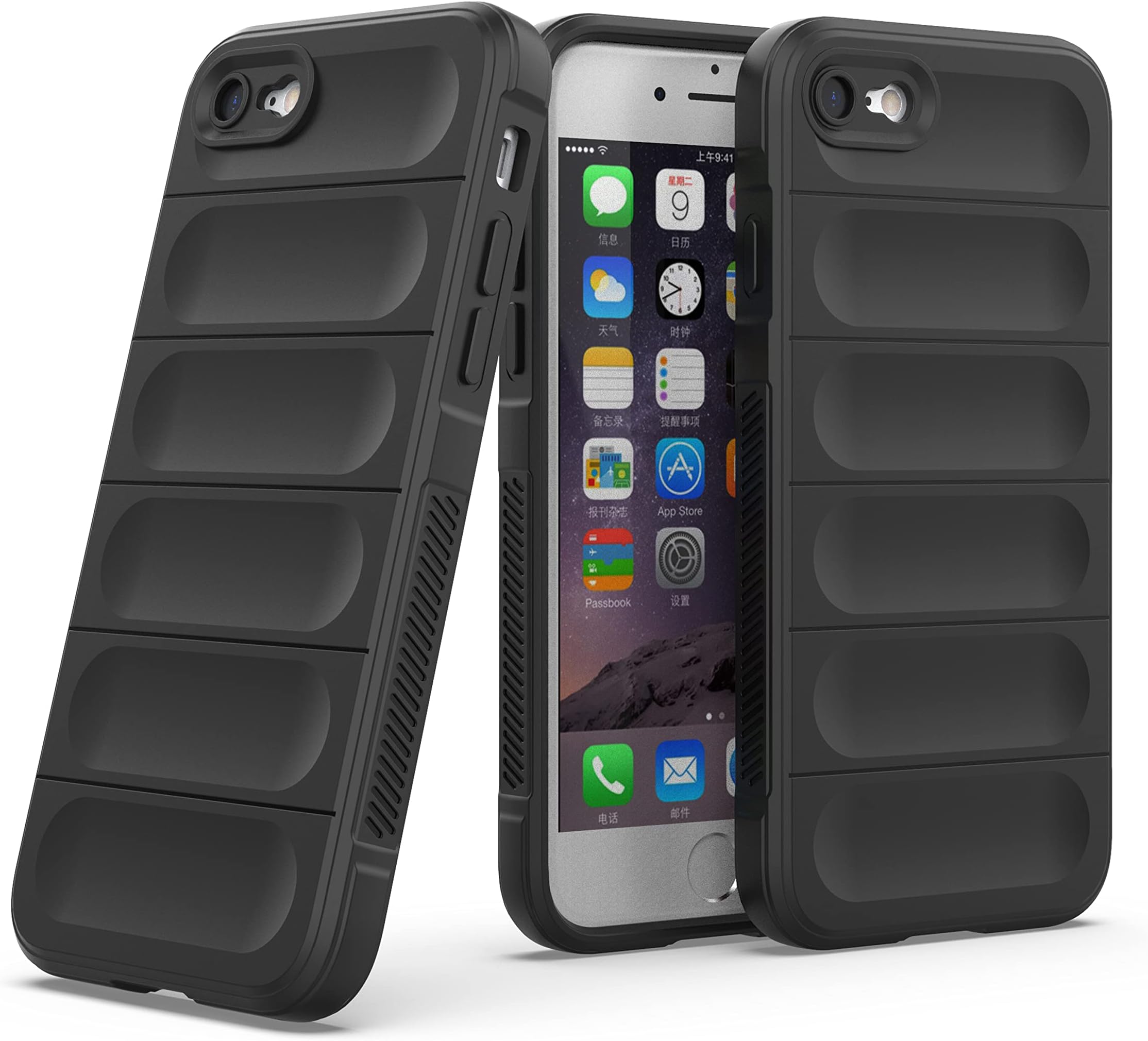 Amazon Brand - Solimo Mobile Cover for iPhone 7 / iPhone 8 / iPhone Se 2020 | Compatible for iPhone 7 / iPhone 8 / iPhone Se 2020 Back Cover | Liquid Silicon Magic Case with Camera Protection | Black