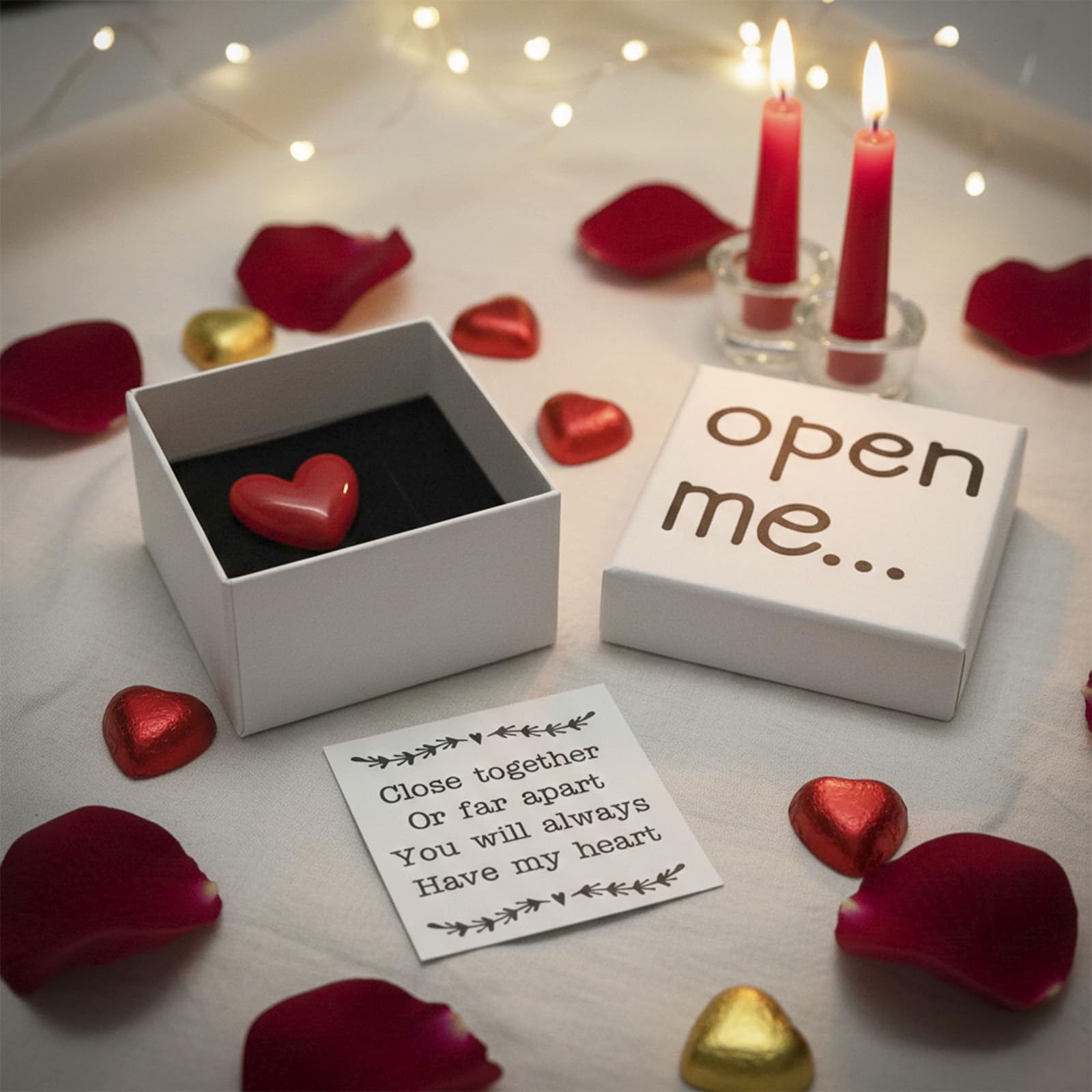 I Love You Gift for Him or Her, Little Red Heart Mini Keepsake, “Open Me” Gift Box, Thoughtful Valentine’s Day & Anniversary Idea for Boyfriend, Girlfriend, or Loved One
