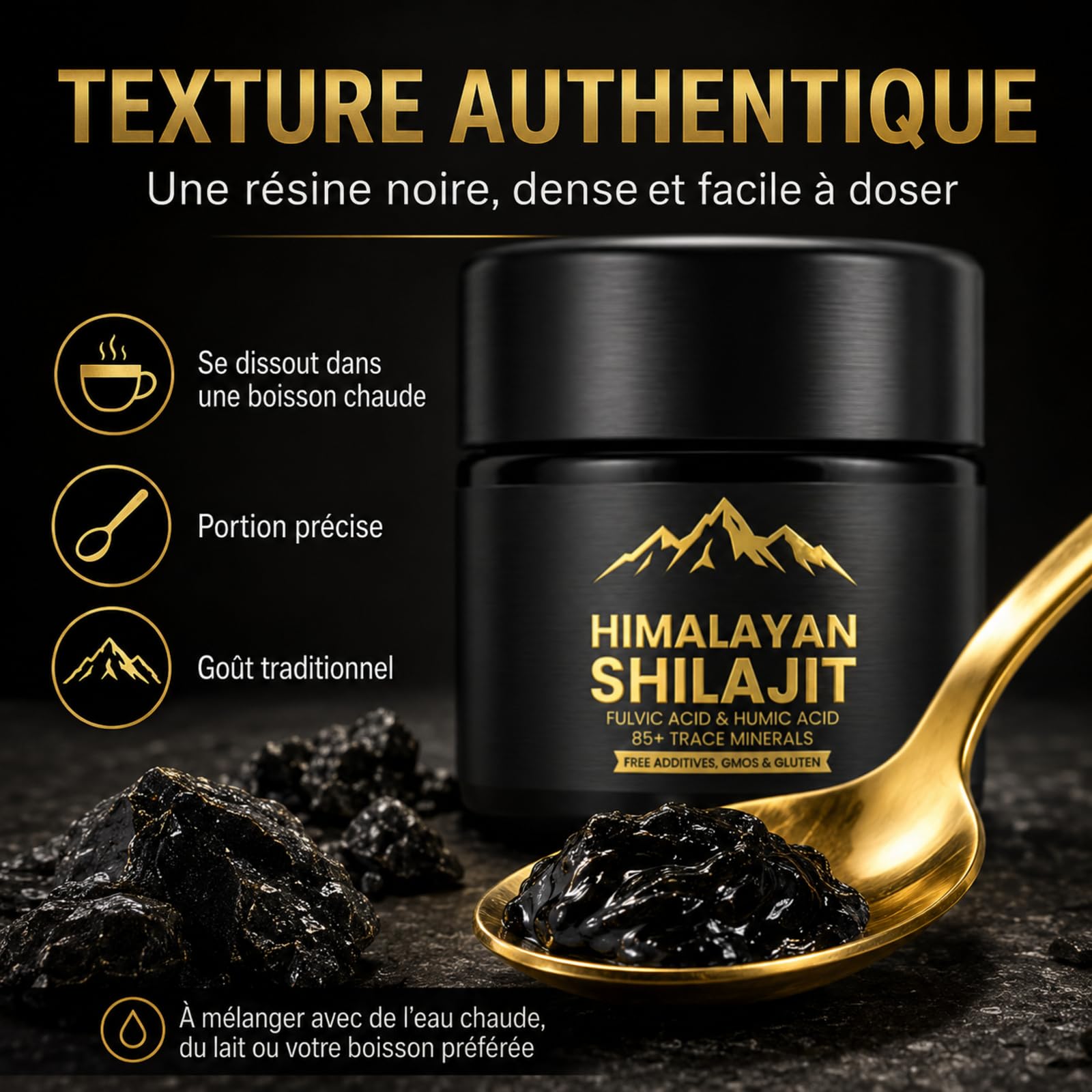 Shilajit Pure Himalaya Bio, 50g Shilajit Résine, Contient De 85 Minéraux | Naturels Supplément, Naturel Sans Et Absorbez Efficacement, Améliore l'Endurance Et La Vigueur Qui