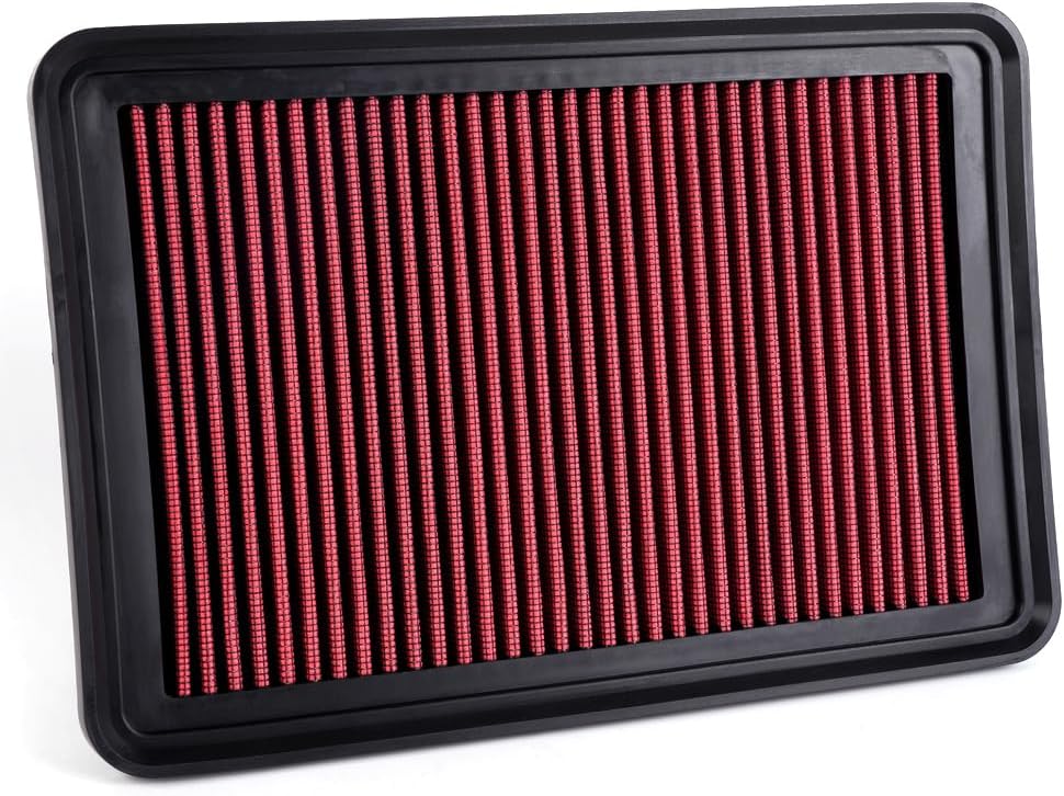 muge racing Engine Air Filter Compatible with Mazda CX, Axela, Atenza, Premium Washable High-Flow Car Air Filter, Reusable Extended Mileage High-Capacity Air Filter for Car, Red