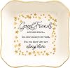 Good Friends Trinket Dish – Gold Rim Ceramic Jewelry Tray Friendship Quote Gift for Best Friend, BFF, Sister, Coworker – Thank You, Birthday, Long Distance Friendship Keepsake