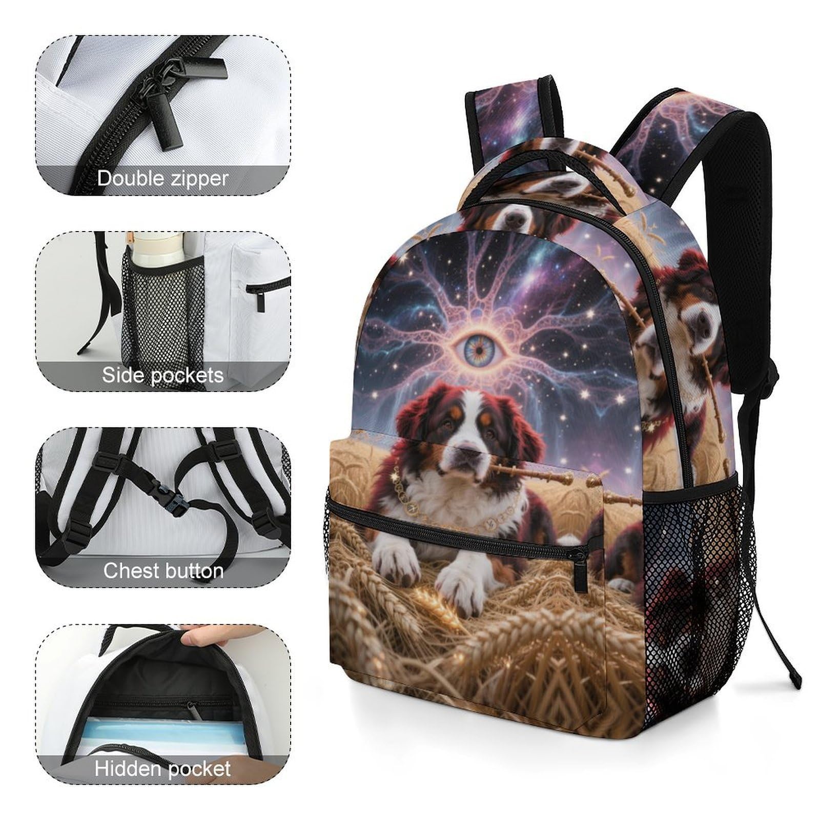 Perro malinois belga Mochila Chica Chico Animal Morrals Cómoda Y Versátil Instituto Para Colegio Viaje Cámping Niños Y Niñas