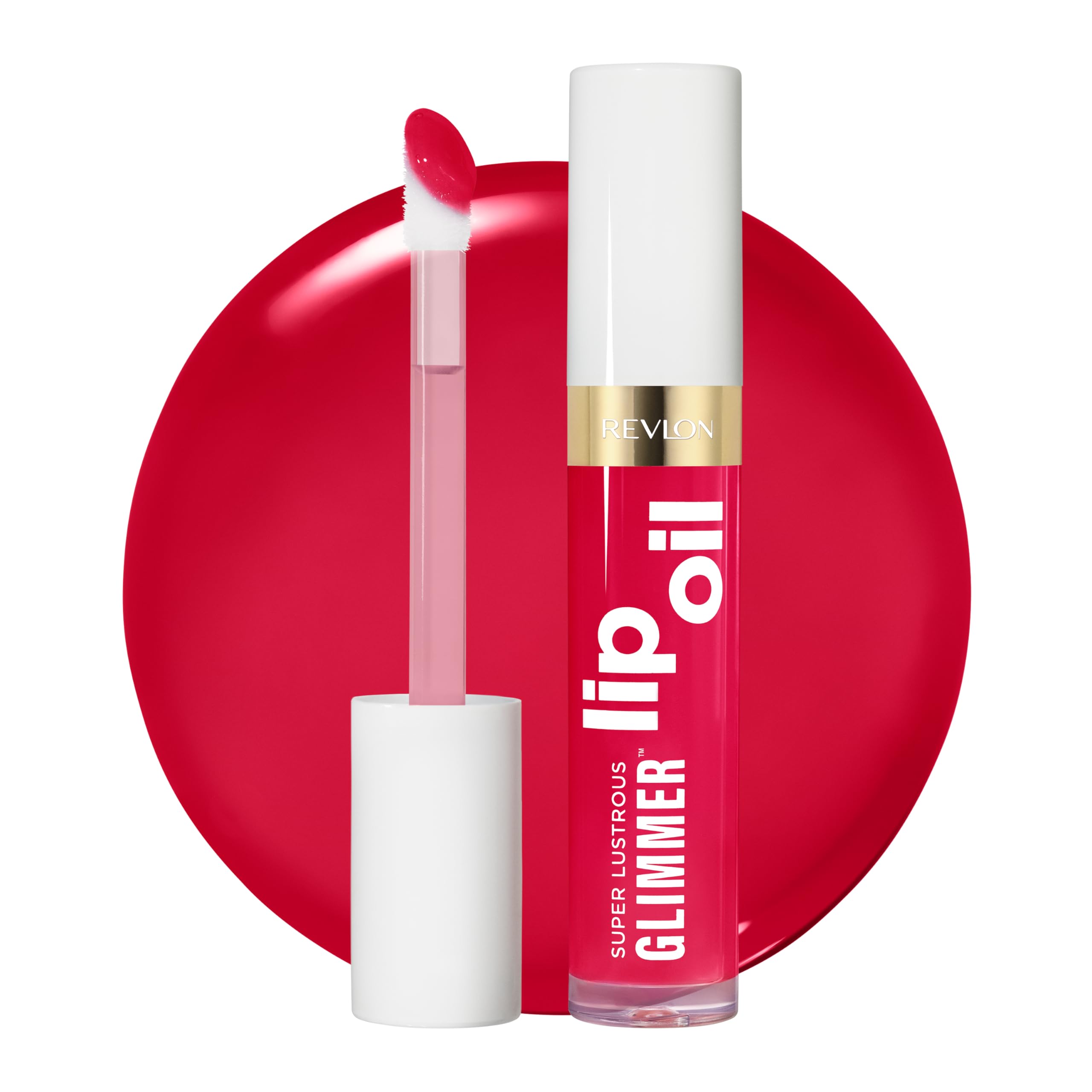 Revlon Super Lustrous Glimmer™ Lip Oil, Hydrating Lip Oil with Plant‑Based Squalane for Smoother, Plumper‑Looking Lips, Boiling Point