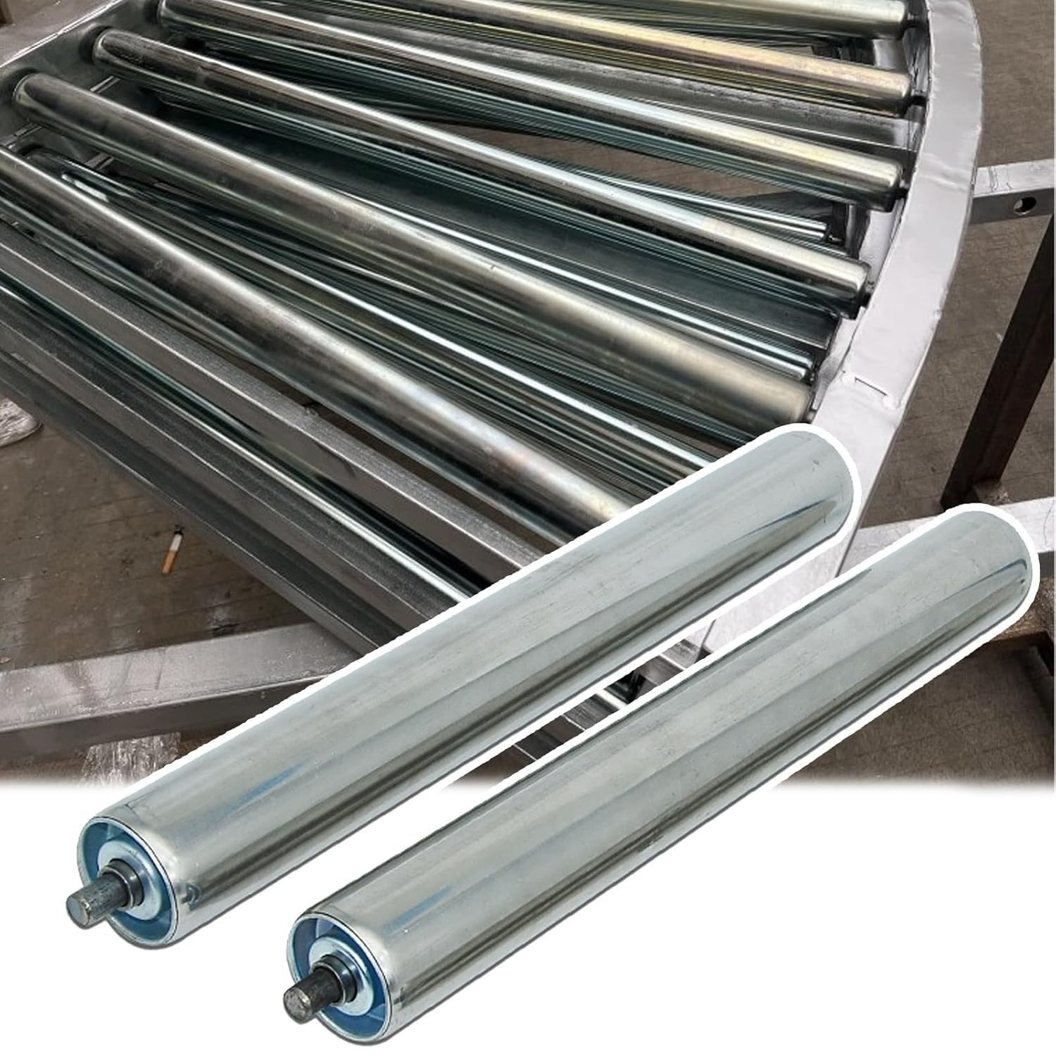 Rollenbahnen 2 Stück Förderrollen für Treppen Heavy Duty, Lager Entladen/Holzbearbeitung(Dia 1.3"/3.2cm,L 700MM(27.5in))