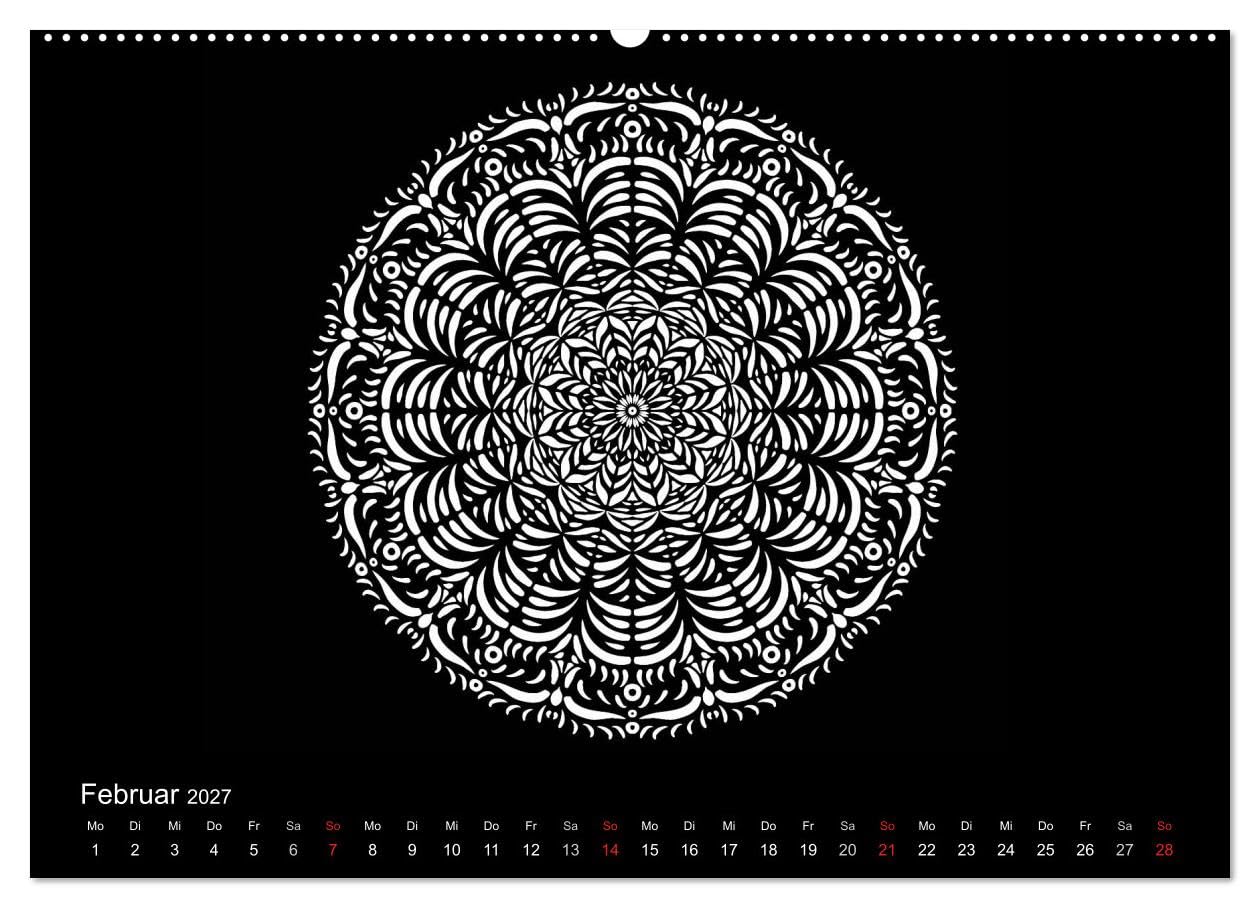 CALVENDO - Entspannung und Ruhe durch Mandalas (hochwertiger Premium Wandkalender 2027 DIN A2 quer), Kunstdruck in Hochglanz: Mandalas zum Enspannen und Ausmalen