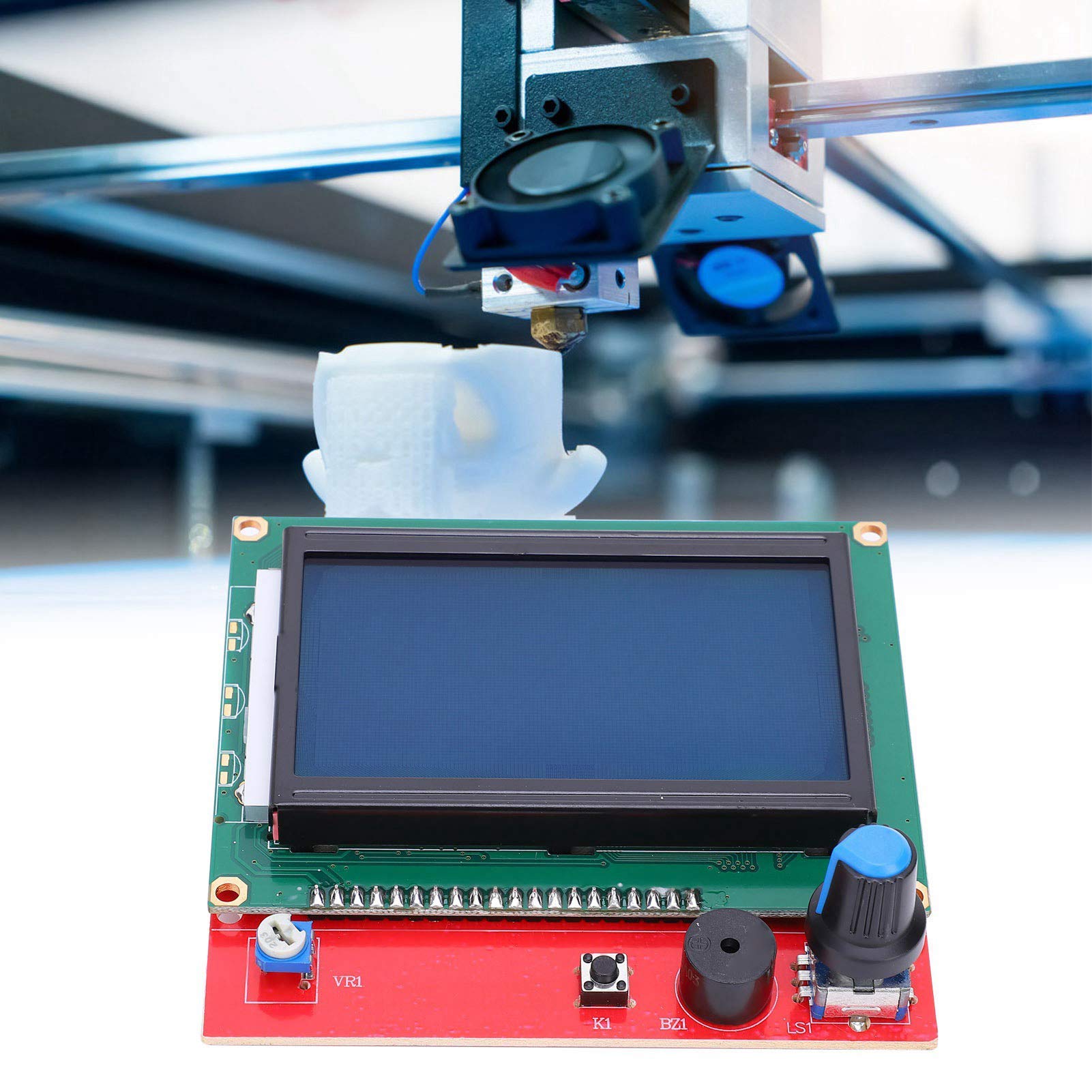 Carte contrôleur d'affichage Intelligent Graphique LCD 12864, Carte contrôleur Intelligente pour imprimante 3D, avec câble, pour imprimante 3D RepRap RAMPS 1.4