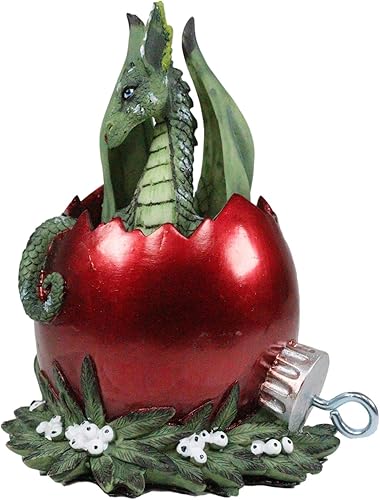 Miniatura 4 de Ebros Amy Brown - Figura decorativa de dragón de travesuras verdes escondidas en huevo rojo, 4.5 pulgadas de alto, fantasía, Wyrmlings and Dragons