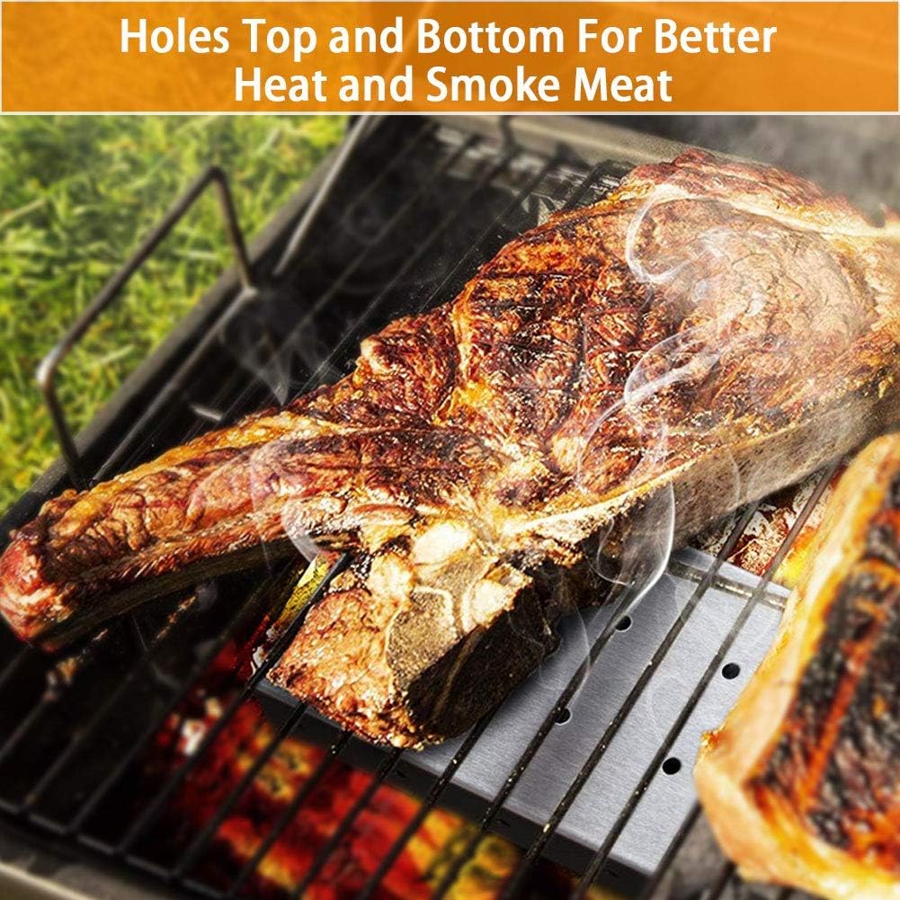 Exstream BBQ Barbecue Smoker Box For Smoking Food. Stainless Steel. For Use On Gas, Charcoal, Electric Grills & BBQs — view 4