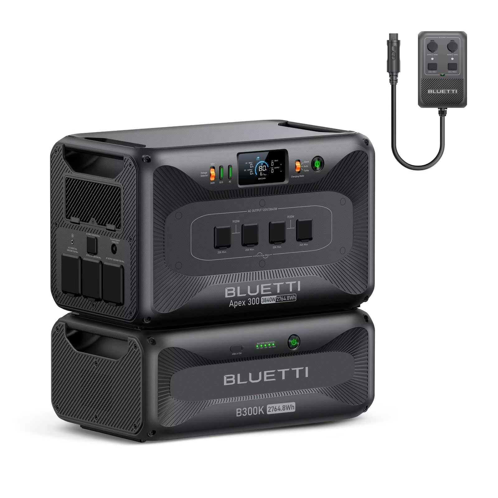BLUETTI Apex 300 Solar Generator B300K 2025 New with Hub D1 2764 8Wh LFP Battery Backup Power Station
