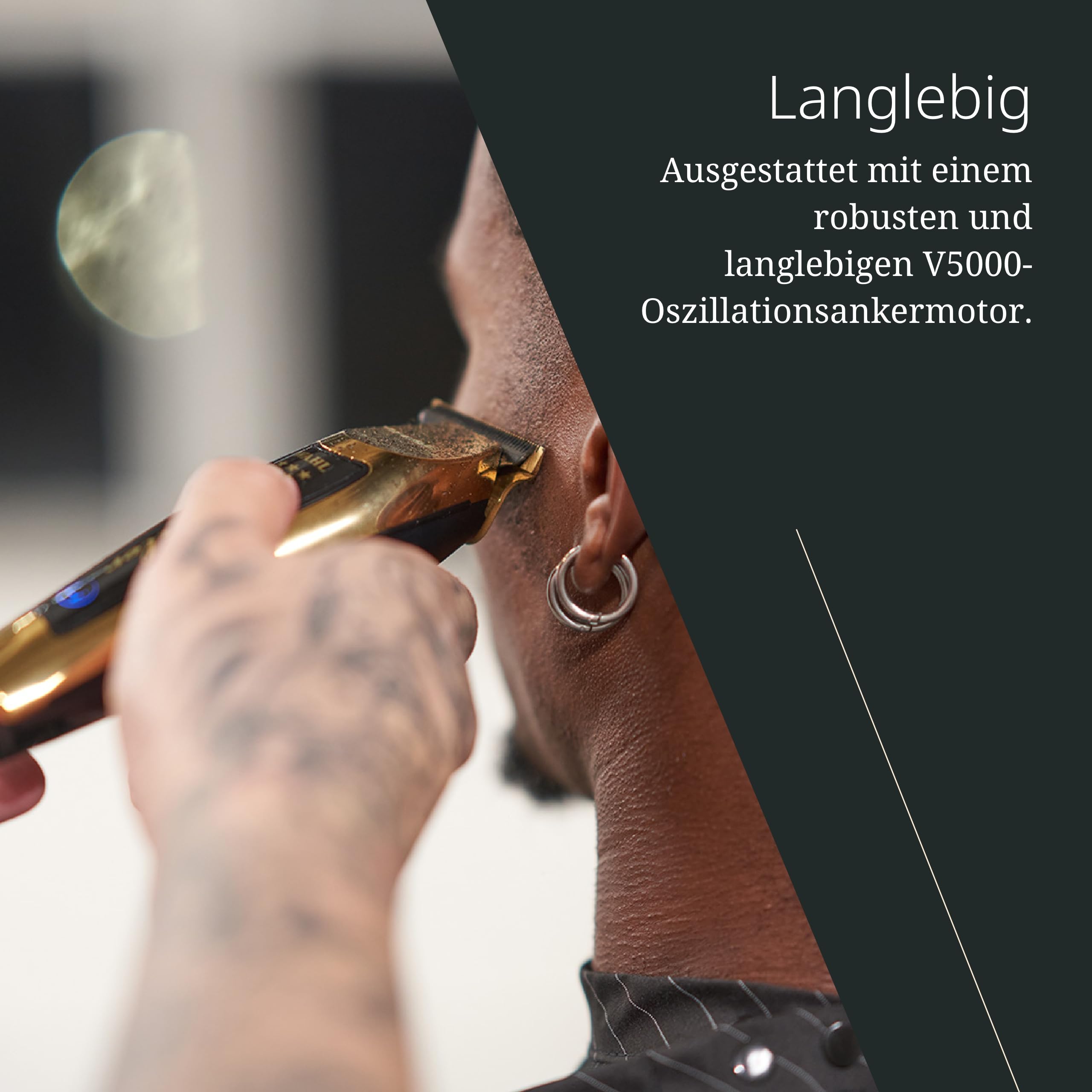 Wahl Gold Cordless Detailer Li - Mit extra breiter T-Klinge für Kantenbearbeitung und Detailarbeit - Schneidet mehr Haare schneller, Gesichtshaar-Design