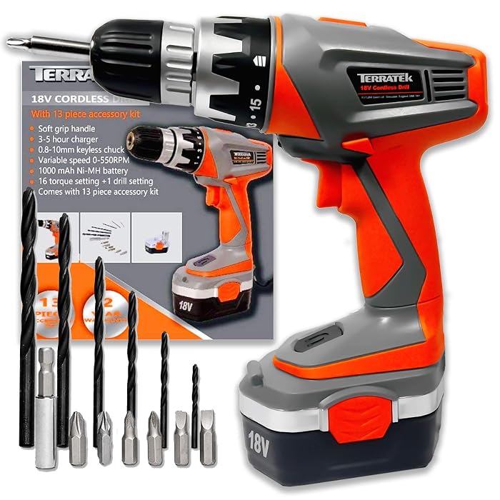 Buy Terratek 18V Cordless Drill Driver 