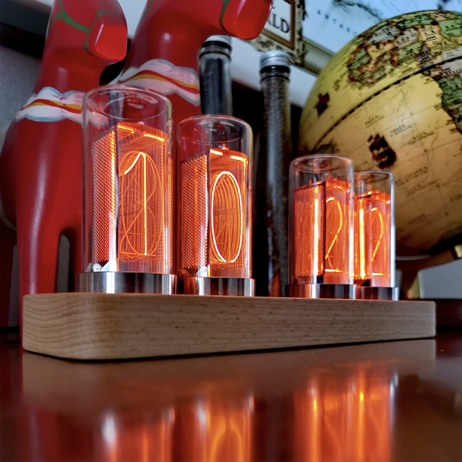 Cadeaux personnalisés,Horloge de Bureau électronique Lumineuse,Horloge numérique à LED,mémoire de Mise Hors Tension,9 Modes de couleur/16 Millions de Couleurs/luminosité