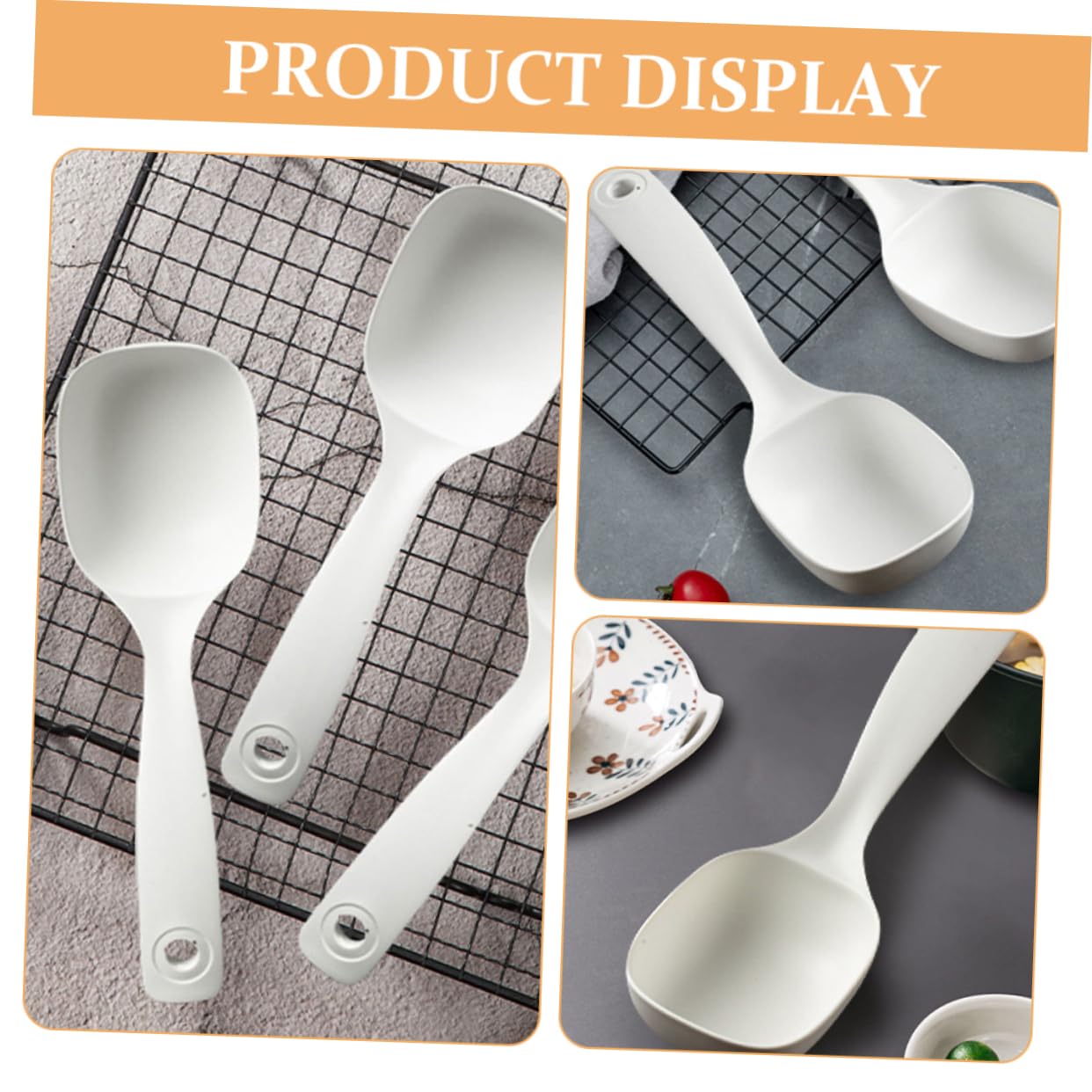 MAGICLULU Set Di 5 Cucchiai Da Portata Grandi Cucchiaini Da Tè Cinesi Mestoli Per Servire Zuppa Mestoli Multipli Per Cucina E Ristorante 3 Pezzi * 5