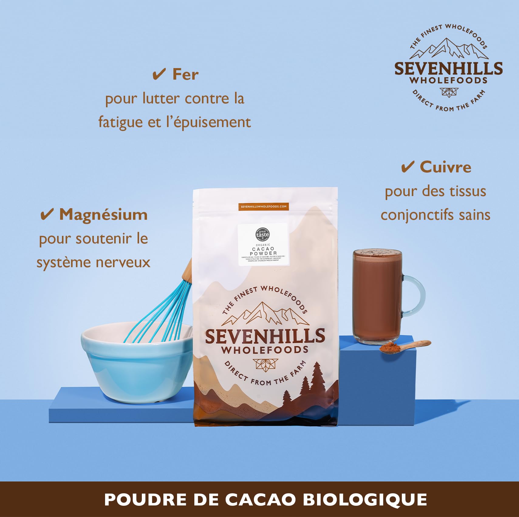 Sevenhills Wholefoods Poudre De Cacao Bio 1.8kg