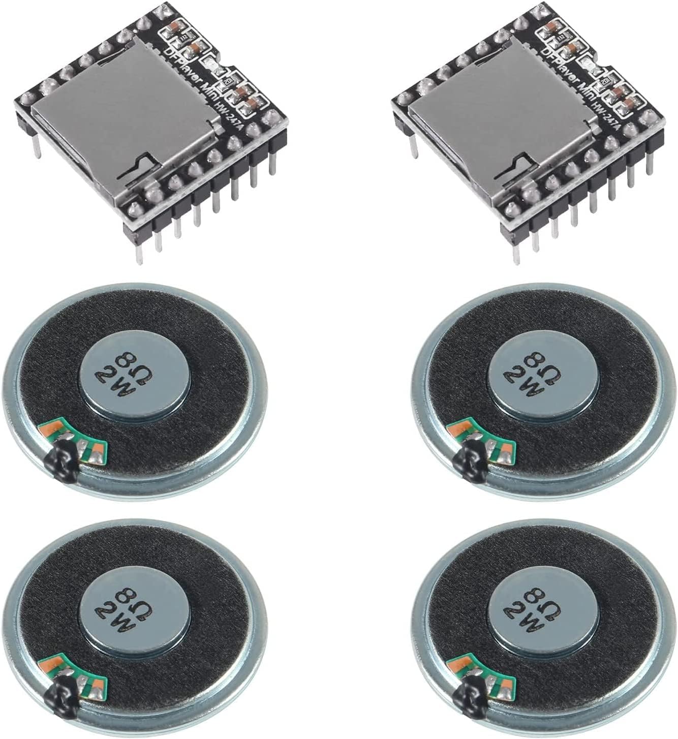 ALMOCN 2PCS YX5200 DFPlayer Mini MP3 Player Audio Module + 4PCS 2W 8Ohm ...