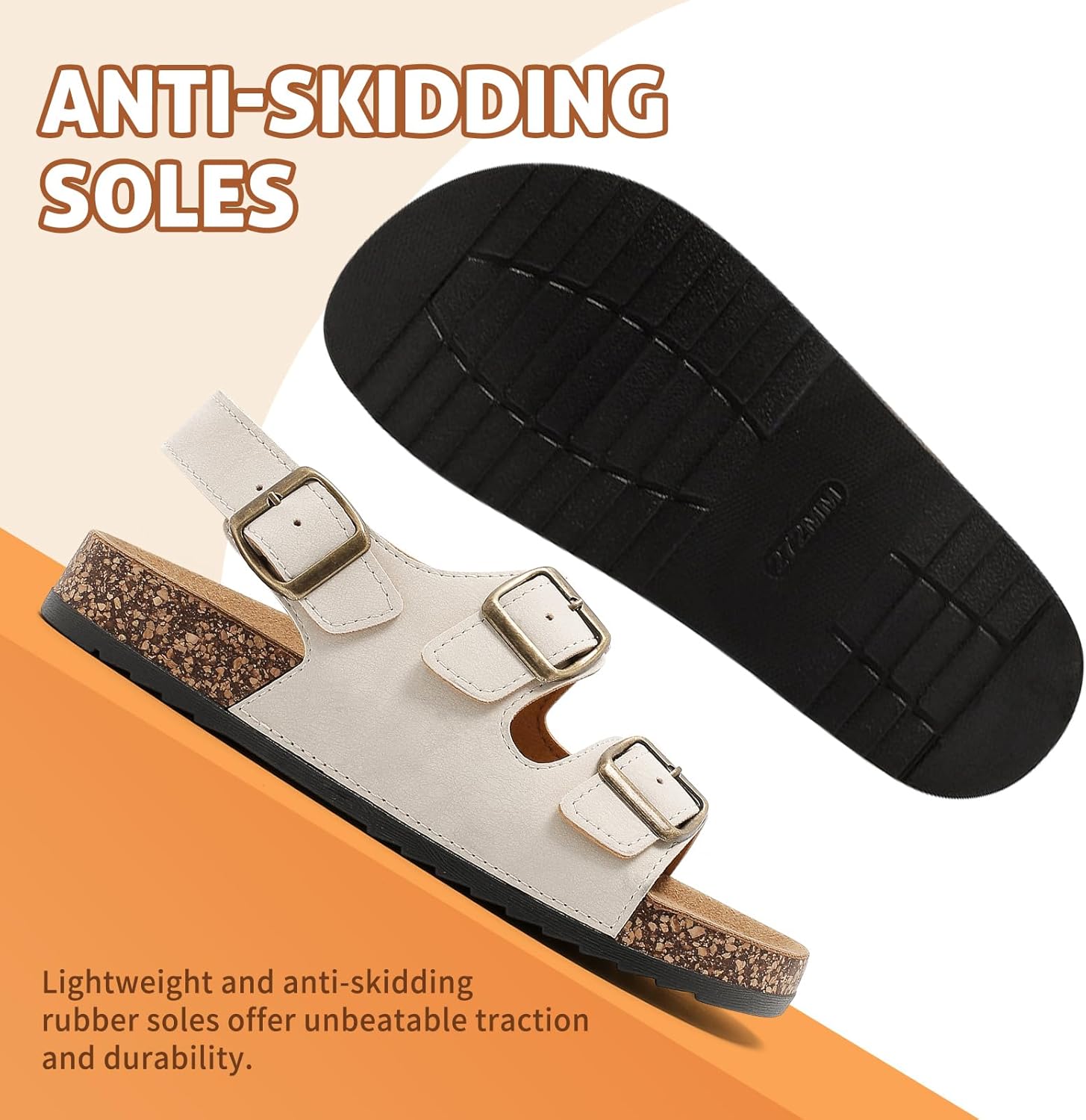 Sandals For Women With Soft Cork Footbed, Mens Slip On Clog Mules With Adjustable Double Buckle, Open Toe Flat Slide Shoes, Summer Outdoor Back Strap Slipper - Image 5