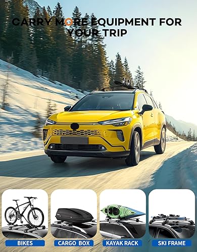 Vista 23 de Barras transversales de techo con cerradura de 220 libras compatibles con Toyota Highlander XLE Limited 2014-2019 y SE & LE Plus y LE con barras