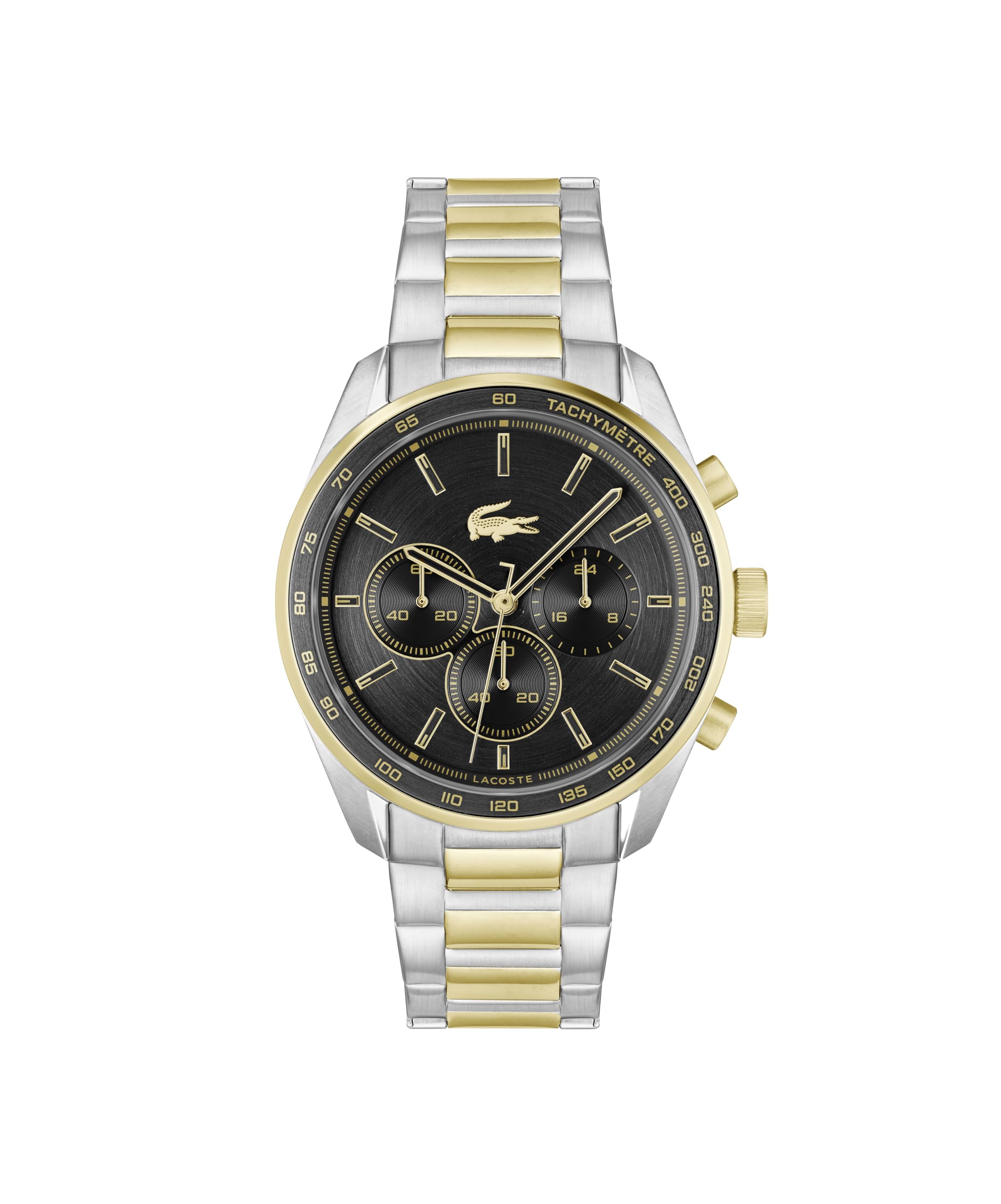 Lacoste Boston Men's Chronograph Watch - Classic Stainless Steel - Tachymeter - Water Resistant up to 5ATM/50 Meters - Modern Design for Him - 42mm