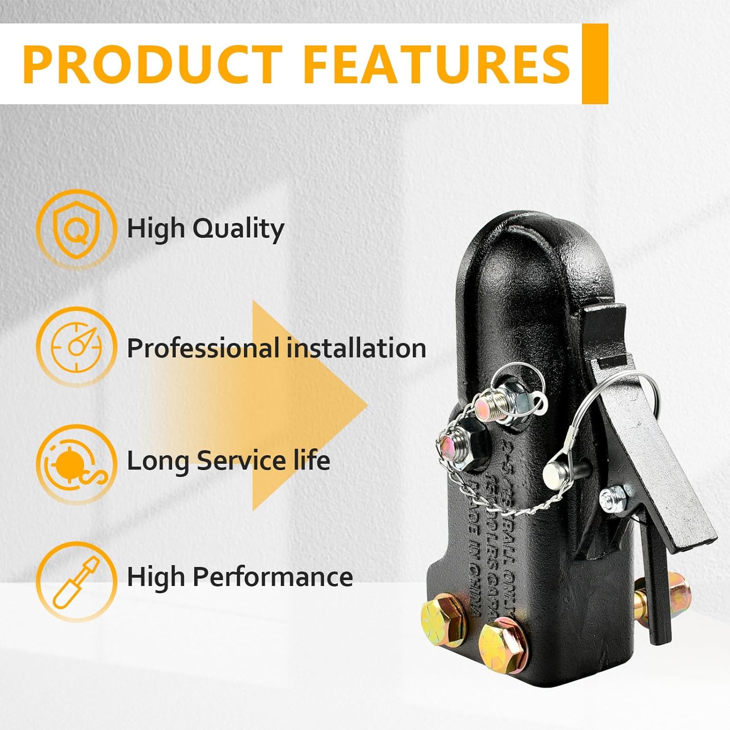 2-5/16" Inch Heavy Duty Adjustable Trailer Coupler Channel-Mount 15000 Lbs Capacity