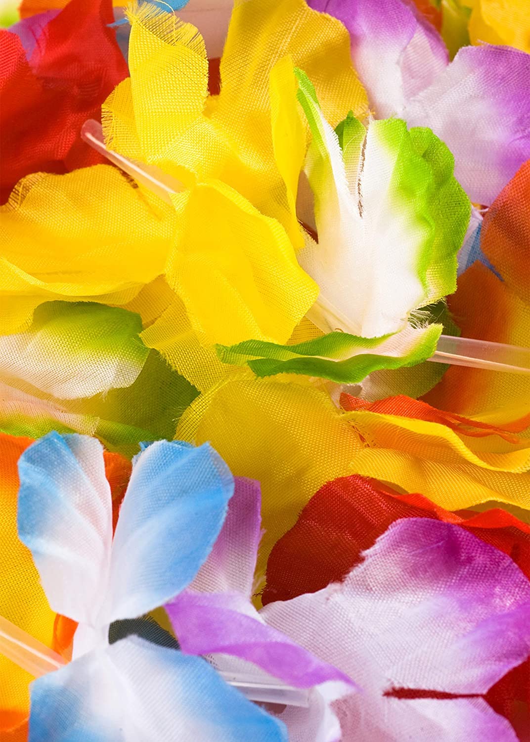 5 x Hawaii Rainbow Colourful Hawaiian Party Floral Flowers Necklace Hula Lei Garland 110cm, Multicoloured - Image 2
