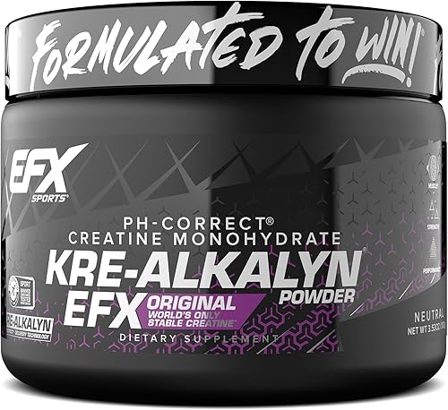 EFX Sports Kre-Alkalyn Monohidrato de creatina PH-Correct Fórmula patentada múltiple gana fuerza desarrolla músculo y mejora el rendimiento