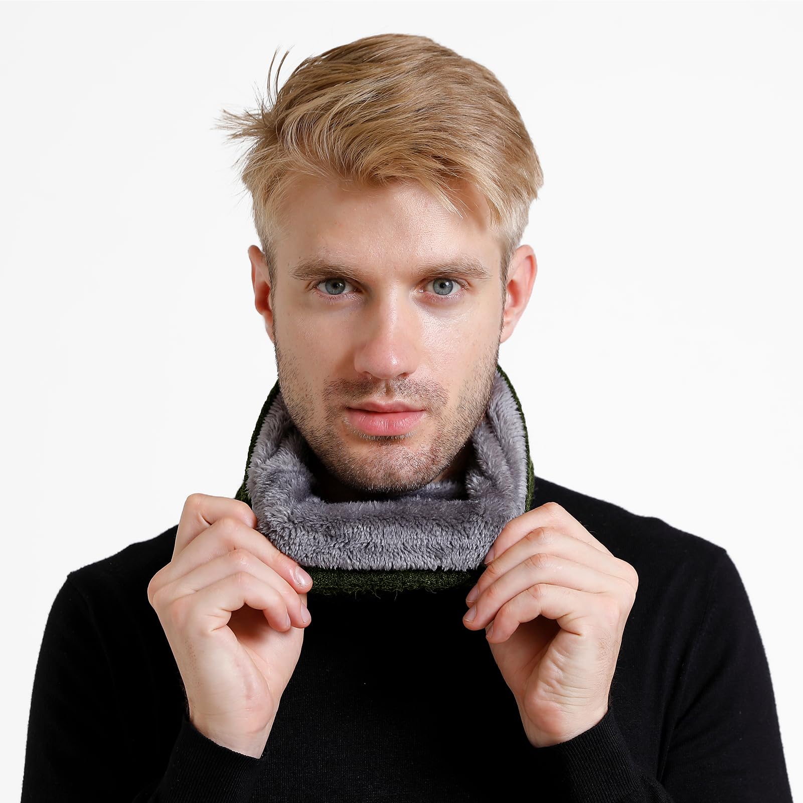 Onvavient Scaldacollo invernale uomo, Sciarpa tubolare caldo collo sci coprirsi, Scaldacollo Sciarpa invernale, Sciarpa in pile morbido