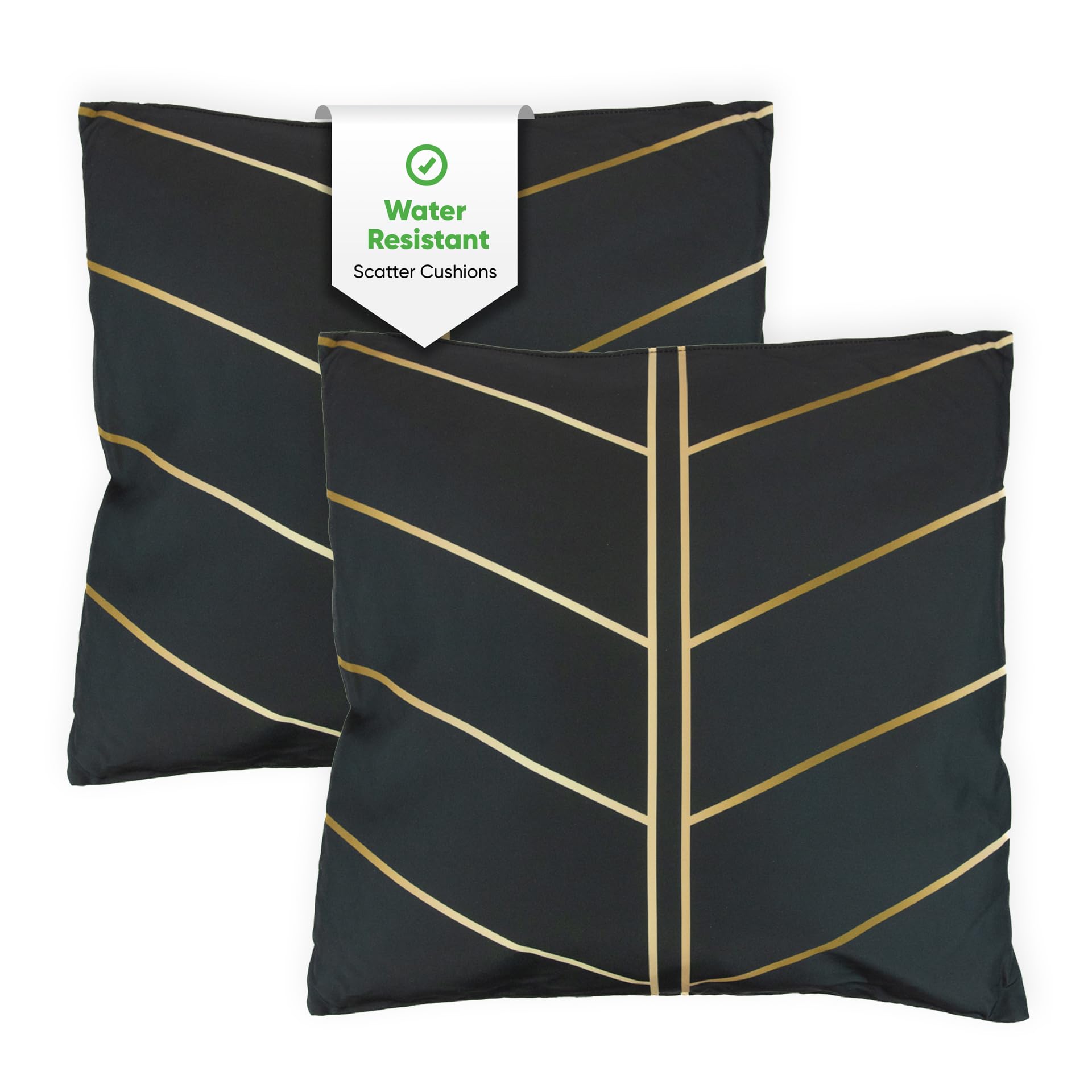 Gardenwize Gold Palm - Pack Of 2 Outdoor Scatter Cushions, Garden Furniture Cushions - Covers & Pillows (Gold Palm)