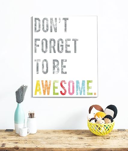 Miniatura 2 de Impresión infantil de pared con diseño de Don't Forget to Be Awesome, 16.0 x 20.0in, decoración de habitación infantil, guardería neutra de género,