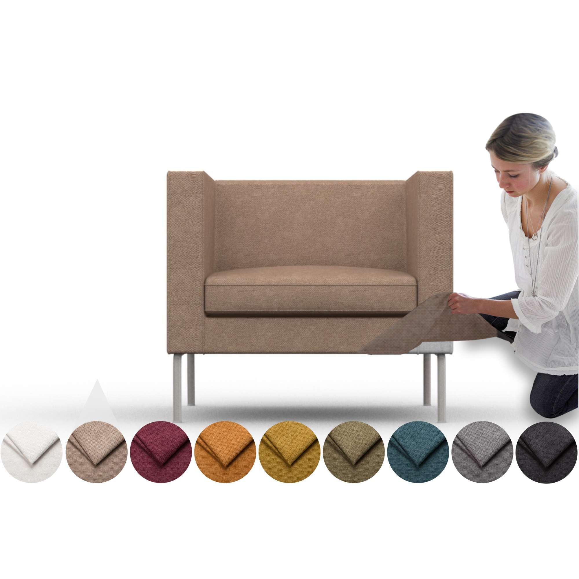 comfortly Cover for Klappsta Armchair, Replacement Slipcover, Heavy Duty 2 pcs Cover, Soft Durable Washable Fabric, Easy to Clean & Replace (Crown - Antelope)