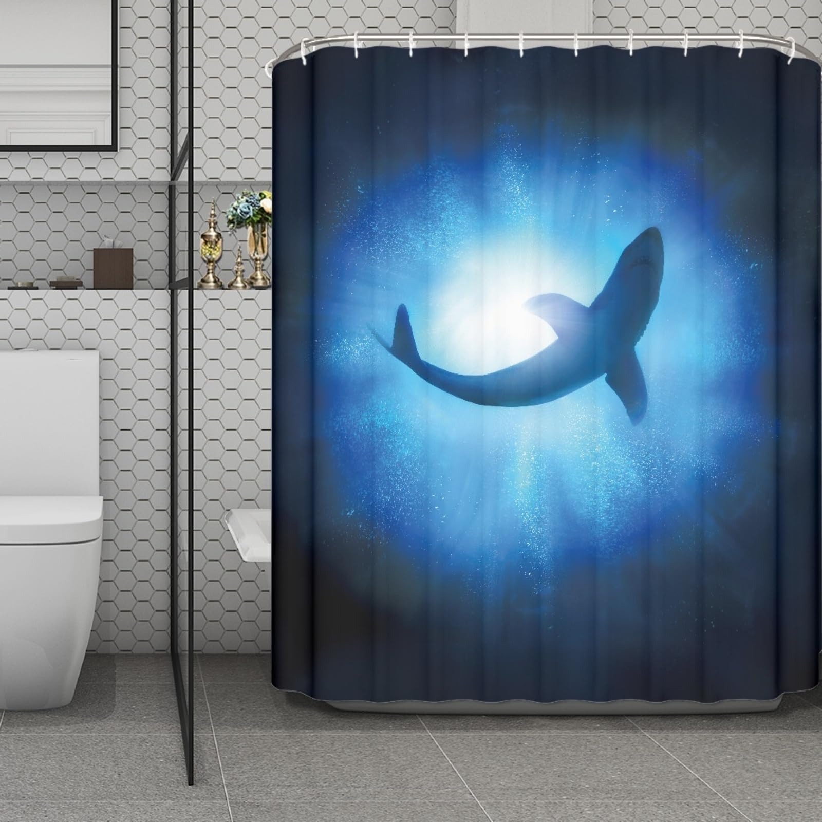 Rideau douche 180x220 lavable anti-moisissure pour stopper l'eau sur le sol de salle de bain
