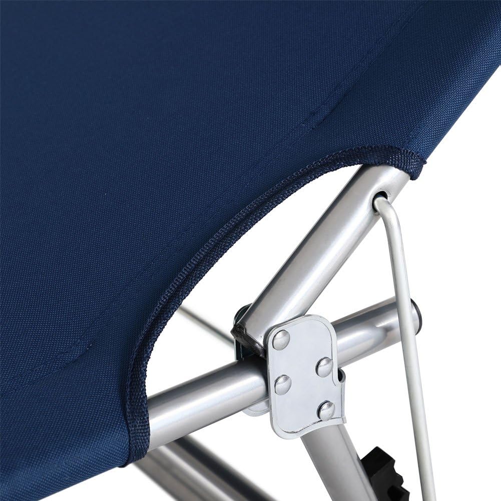 BAKAJI Lettino Prendisole con Tettuccio Parasole Sdraio Pieghevole Salvaspazio, Schienale Regolabile, Struttura in Metallo e Tessuto in Poliestere per Mare Spiaggia Piscina (Blu)