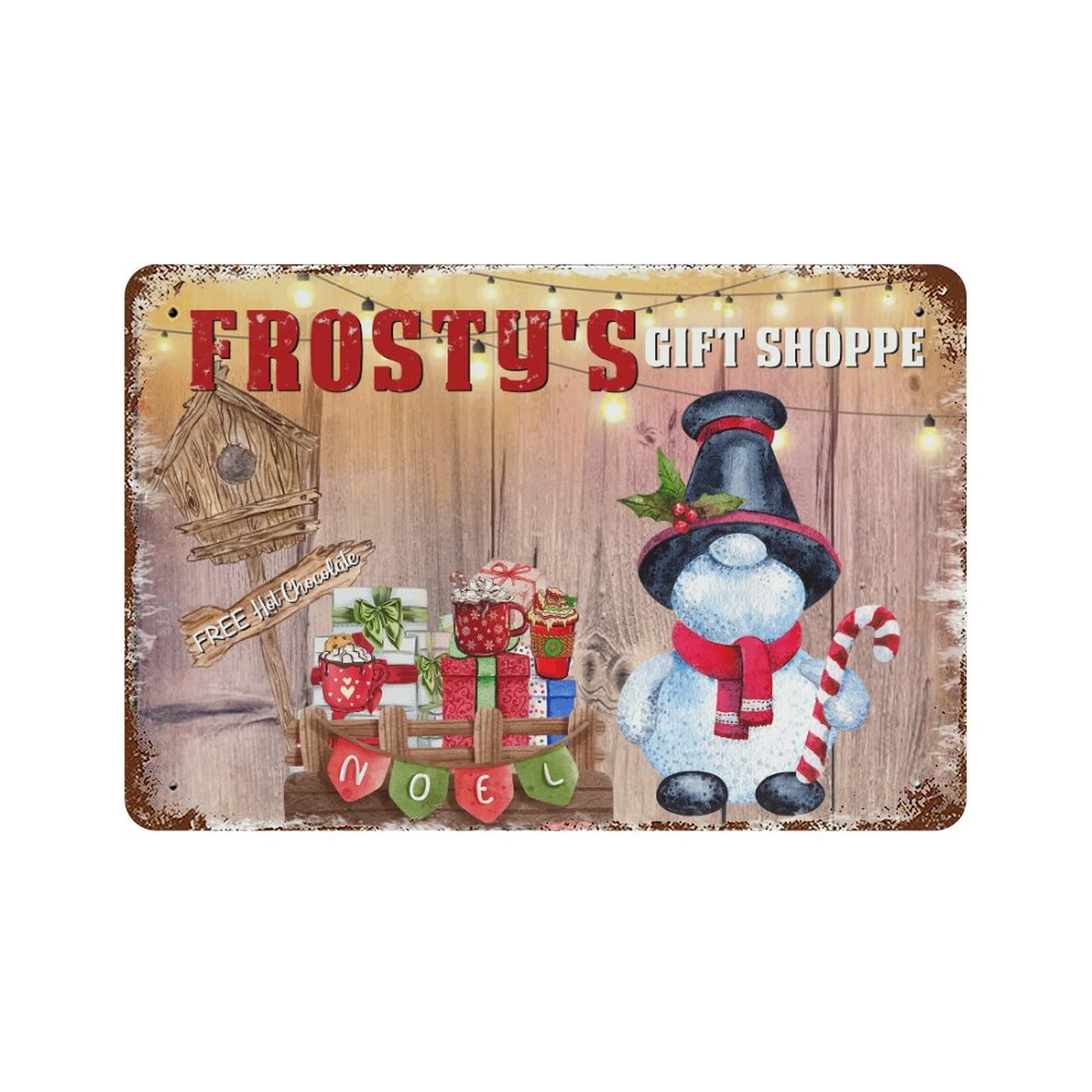 Panneau de Noël en aluminium de qualité supérieure avec illustration chocolat chaud