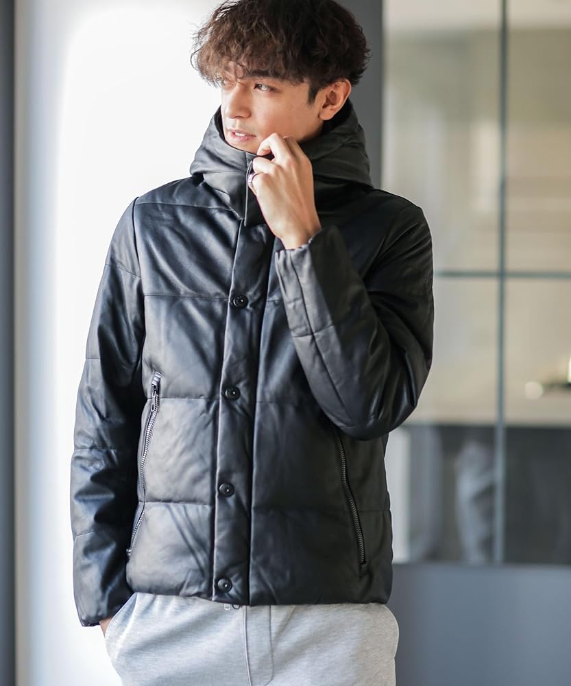 Amazon | [ナノ・ユニバース] 西川ダウン(R)」ラムレザーG2ダウン XL