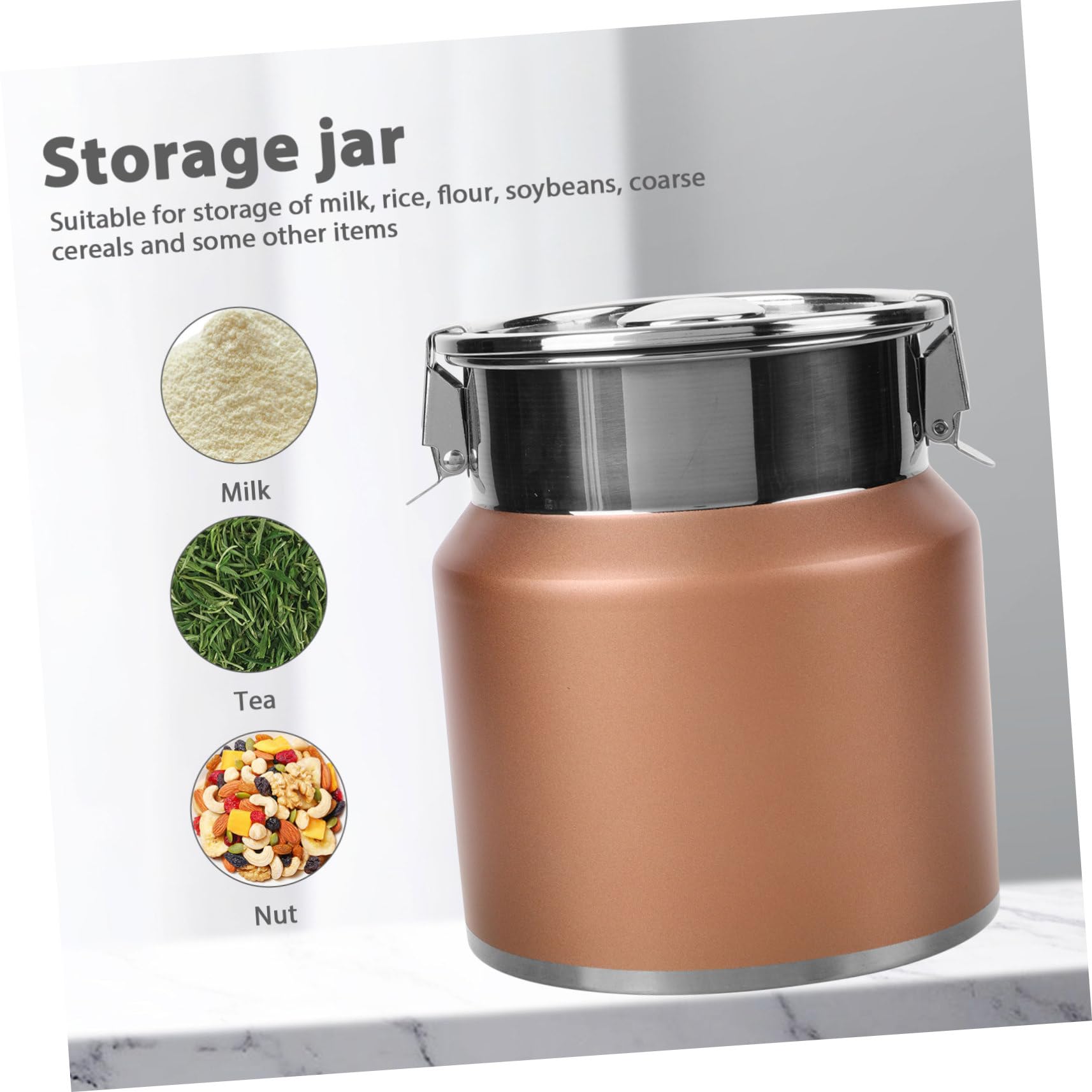 Alipis Contenitore Latte in Acciaio Inox 2, 5 l Coperchio | Stile Rustico Country, per Cucina e Campeggio, Facile da Pulire e Durevole
