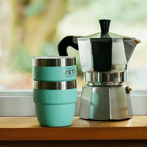 Vista 92 de YETI Rambler - Vaso apilable de acero inoxidable con aislamiento al vacío, vaso para expreso/café, capacidad de 4 onzas, paquete de 2 unidades Blanco